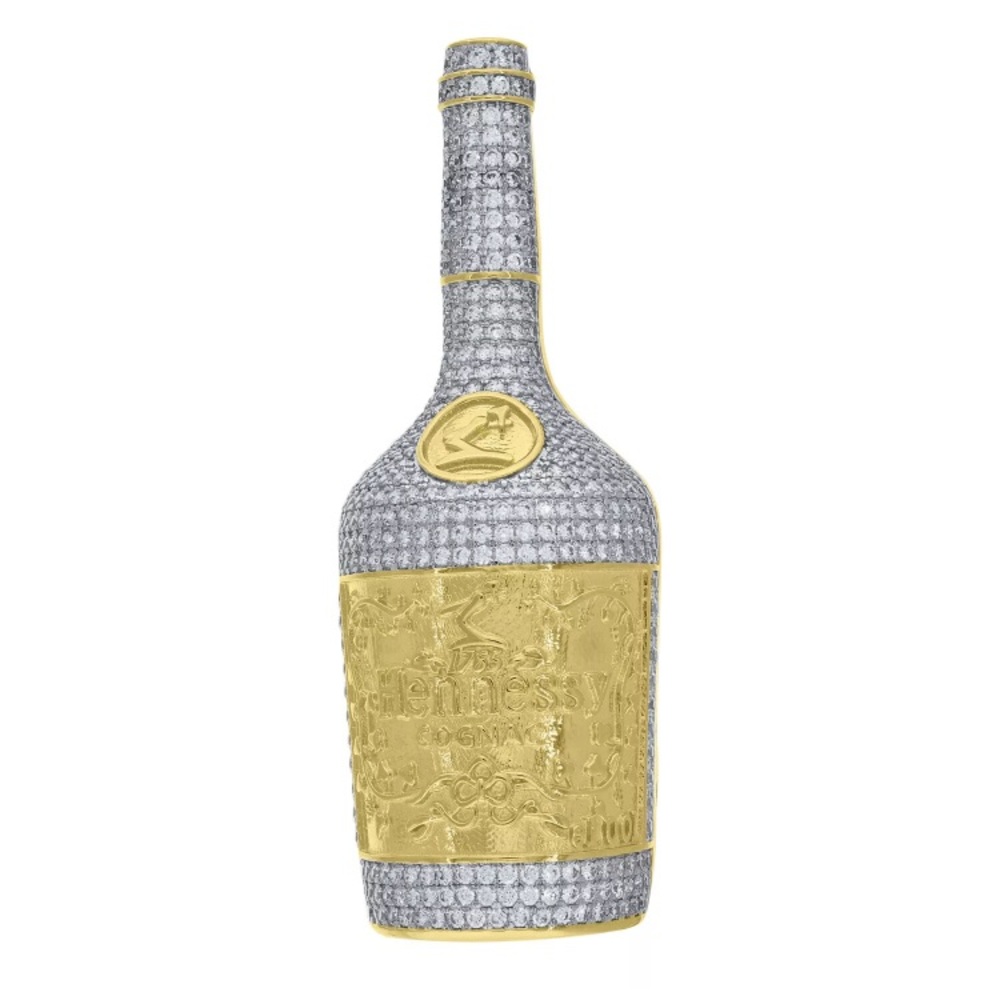 925 STERLING SILVER BRANDY ALCOHOL CZ PENDANT